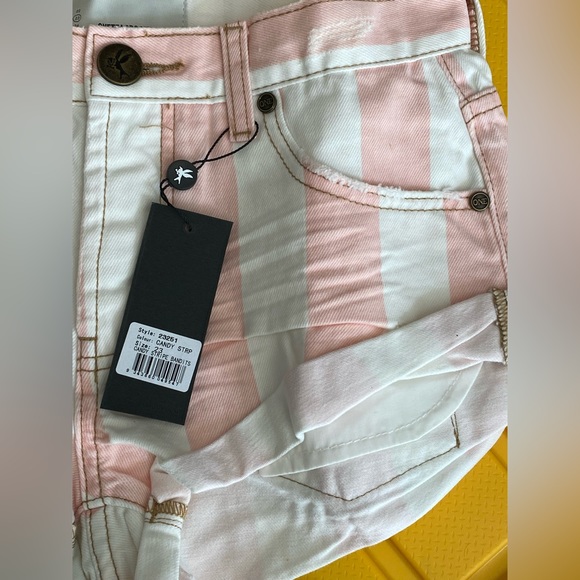 One Teaspoon Candy Stripe Bandits Shorts - Picture 3 of 7